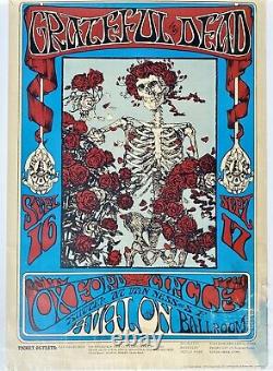 GRATEFUL DEAD 1977 FD26-RP-4 Skeleton & Roses Ultra Rare Concert Poster