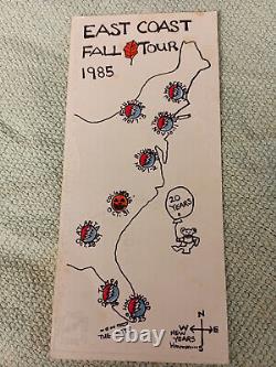 GRATEFUL DEAD 1985 EAST COAST FALL TOUR POSTCARD ORIGINAL 4 x 9 AUCTION RARE