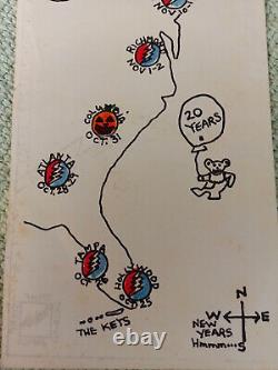 GRATEFUL DEAD 1985 EAST COAST FALL TOUR POSTCARD ORIGINAL 4 x 9 AUCTION RARE