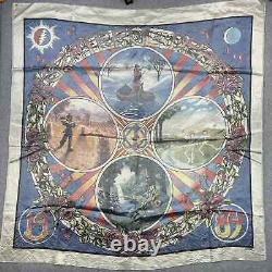 GRATEFUL DEAD Band Vtg Flag Banner Tapestry Wall Hanging 84-RARE 43x43 Red Rocks