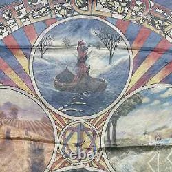 GRATEFUL DEAD Band Vtg Flag Banner Tapestry Wall Hanging 84-RARE 43x43 Red Rocks