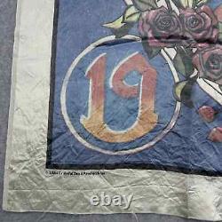 GRATEFUL DEAD Band Vtg Flag Banner Tapestry Wall Hanging 84-RARE 43x43 Red Rocks