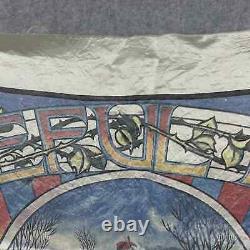 GRATEFUL DEAD Band Vtg Flag Banner Tapestry Wall Hanging 84-RARE 43x43 Red Rocks