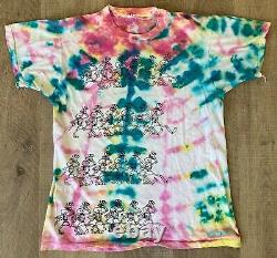 GRATEFUL DEAD RARE VINTAGE 80's TIE DYE DANCING SKELETONS CONCERT SHIRT