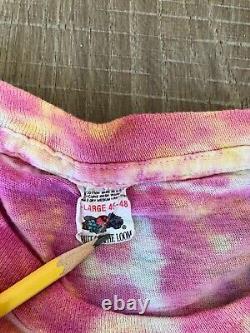 GRATEFUL DEAD RARE VINTAGE 80's TIE DYE DANCING SKELETONS CONCERT SHIRT