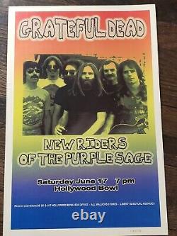 GRATEFUL DEAD Rare 2nd Press Original Concert Poster, New Riders Purple Sage