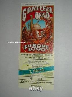 GRATEFUL DEAD Unused 1990 Concert Ticket EUROPE Rick Griffin Graphics RARE 1L