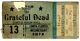 Grateful Dead 12/13/78 Tampa Fl Curtis Hixon Hall Mega Rare Ticket Stub