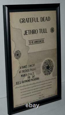 Grateful Dead 1969 Rare Jethro Tull Rose Palace Dance Concert Promo Poster / Ad