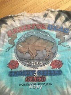 Grateful Dead 1990 Buffalo NY Vintage Shirt GDM Crosby Stills Nash Rare single