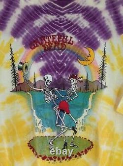 Grateful Dead 1990 GDM Vintage Shirt Steal Your Face Waterfall Rose RARE Brockum