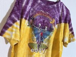 Grateful Dead 1990 GDM Vintage Shirt Steal Your Face Waterfall Rose RARE Brockum