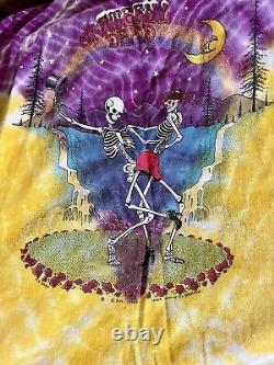 Grateful Dead 1990 GDM Vintage Shirt Steal Your Face Waterfall Rose RARE Brockum