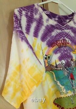 Grateful Dead 1990 GDM Vintage Shirt Steal Your Face Waterfall Rose RARE Brockum