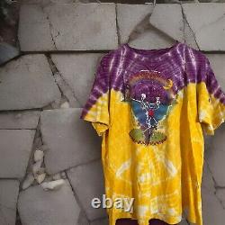 Grateful Dead 1990 GDM Vintage Shirt Steal Your Face Waterfall Rose RARE Brockum