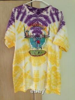 Grateful Dead 1990 GDM Vintage Shirt Steal Your Face Waterfall Rose RARE Brockum