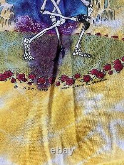 Grateful Dead 1990 GDM Vintage Shirt Steal Your Face Waterfall Rose RARE Brockum