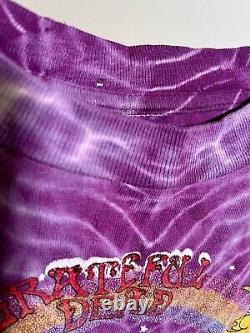 Grateful Dead 1990 GDM Vintage Shirt Steal Your Face Waterfall Rose RARE Brockum