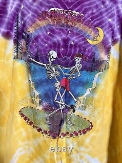 Grateful Dead 1990 GDM Vintage Shirt Steal Your Face Waterfall Rose RARE Brockum