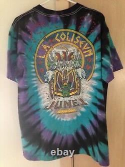 Grateful Dead 1991 GDM LA Coliseum Vintage Shirt Green Bear Skull & Roses Rare