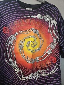 Grateful Dead 1992 Collectors Spiral Skeletons T-shirt Size XL Vintage 90s Rare