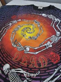 Grateful Dead 1992 Collectors Spiral Skeletons T-shirt Size XL Vintage 90s Rare