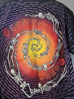 Grateful Dead 1992 Collectors Spiral Skeletons T-shirt Size XL Vintage 90s Rare