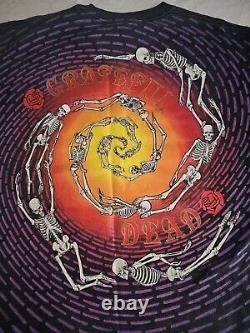 Grateful Dead 1992 Collectors Spiral Skeletons T-shirt Size XL Vintage 90s Rare