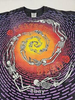 Grateful Dead 1992 Collectors Spiral Skeletons T-shirt Size XL Vintage 90s Rare