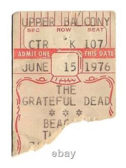 Grateful Dead 6/16/76 New York City NY Beacon Theatre Mega Rare Ticket Stub