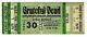 Grateful Dead 6/30/76 Pittsburgh Pa Syra Mosque Rare Full Unused Concert Ticket