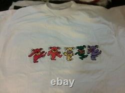 Grateful Dead 80s 1st Dancing Bears Embroidered 1 Stich Shirt 44 Unworn Rare Vtg