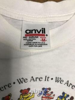 Grateful Dead Anvil 90s T-Shirt White Bears USA Made Cotton Size M Used Rare Wo