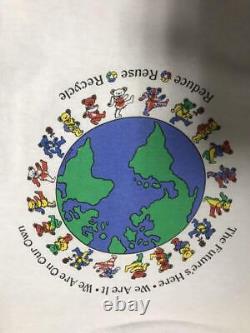 Grateful Dead Anvil 90s T-Shirt White Bears USA Made Cotton Size M Used Rare Wo