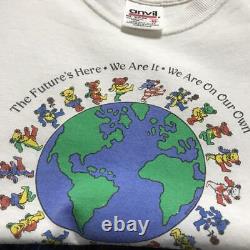 Grateful Dead Anvil 90s T-Shirt White Bears USA Made Cotton Size M Used Rare Wo