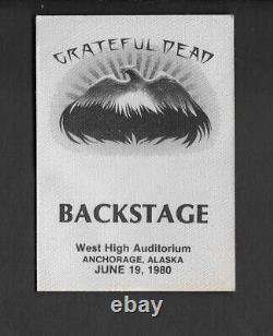 Grateful Dead Back Stage Pass ANCHORAGE ALASKA 6-19-80 VERY RARE SummerSolstice