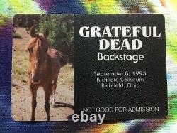 Grateful Dead Backstage Pass & Ticket HORSE Richfield OH 9/8/93 Unused RaRe