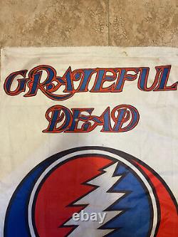 Grateful Dead Banner RARE 1989 Jerry Garcia Steal Your Face VTG 80s 27W 44L