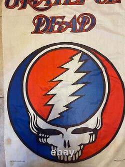 Grateful Dead Banner RARE 1989 Jerry Garcia Steal Your Face VTG 80s 27W 44L