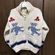 Grateful Dead Bear Cowichan Sweater White Size L From Japan Rare Vintage Sk0385