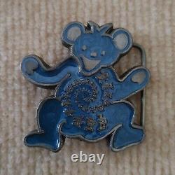 Grateful Dead Belt Buckle Dead Bear Blue Rare 90s Vintage