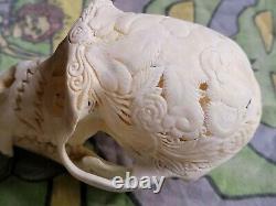Grateful Dead Dancing Bear Hand Carved Real Monkey Skull EXTREMELY RARE