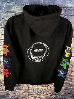 Grateful Dead Dancing Bears Logo Hoodie Black Large Rare Free Shippingmust See