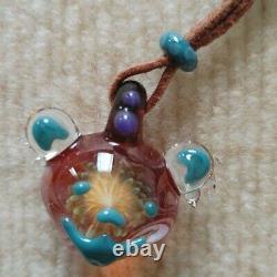 Grateful Dead Dead Bear Tonbotama Glass Pendant Necklace Rare Item