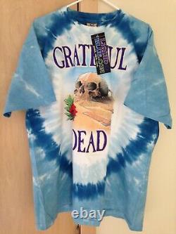 Grateful Dead Europe Tour 1981 STANLEY MOUSE Vintage Shirt Liquid Blue Rare NOS