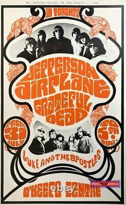 Grateful Dead & Jefferson Airplane In Toronto Rare Concert Promo Poster 21 x 34
