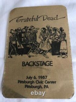 Grateful Dead-July 6, 1987-Pittsburgh Civic Center backstage pass-RARE MISPRINT