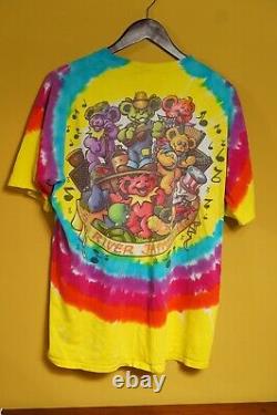 Grateful Dead Liquid Blue Tie Dye Dancing Bears Vintage 90's T-Shirt Rare