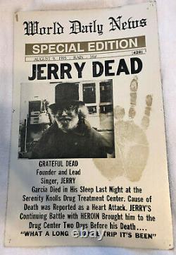 Grateful Dead Poster RARE Jerry Garcia Death August 9 1995 Newspaper