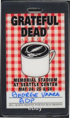 Grateful Dead RARE 5/24/1995 Seattle Center Backstage Pass Laminate GDP Employee